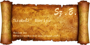 Szabó Borisz névjegykártya