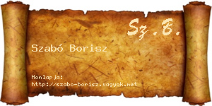 Szabó Borisz névjegykártya