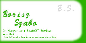 borisz szabo business card